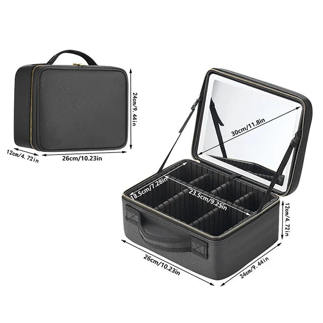 Makeup Case with LED Mirror