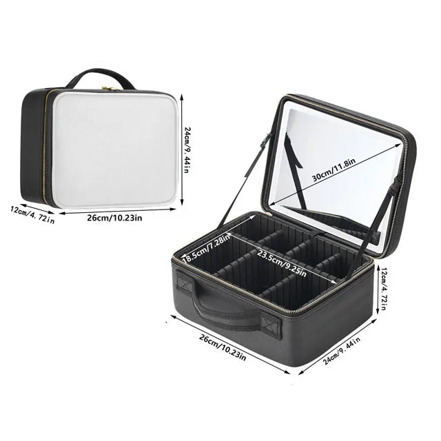 Makeup Case with LED Mirror