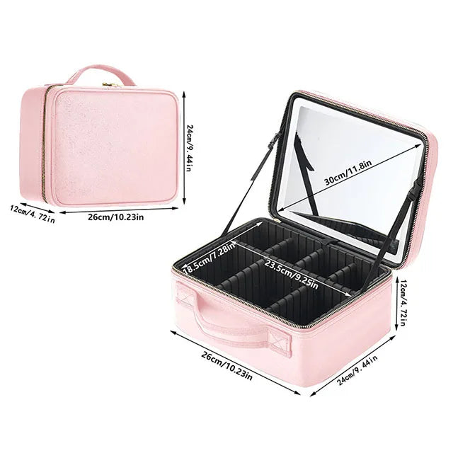 Makeup Case with LED Mirror